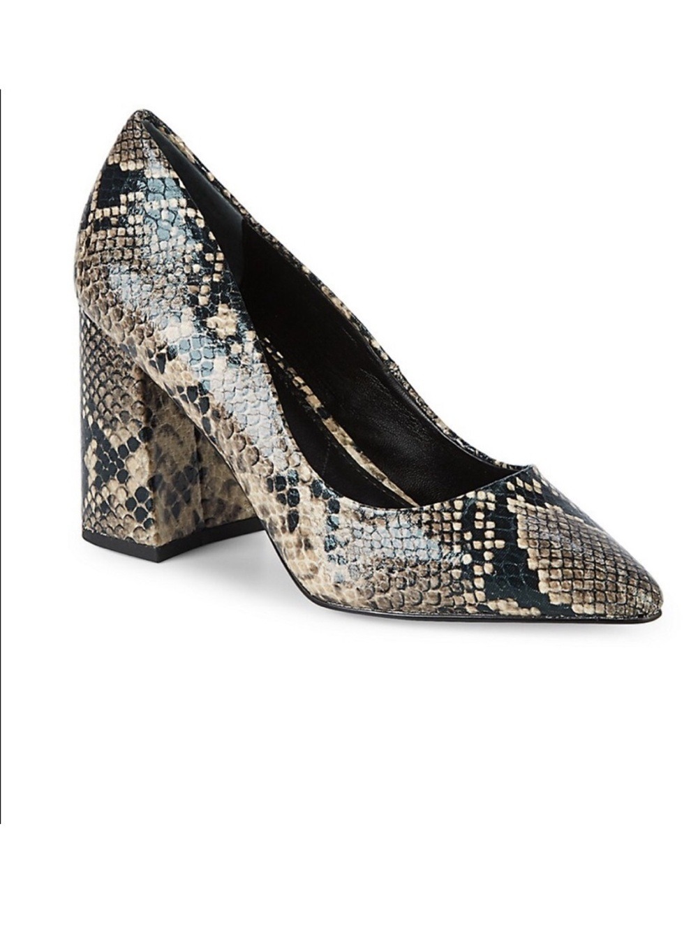 Charles David Snake Print Pointed Toe Block Heel Pumps NWT Size 7.5